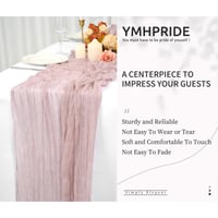 YMHPRIDE Ružičasti stolni nadstolnjak 2 kom. - 90 x 300 cm, rustikalna tkanina od gaze, boho stil, vjenčani stolnjak, dekoracija za svadbene zabave 5