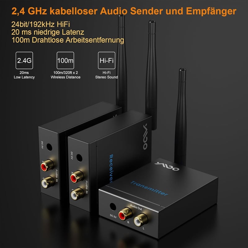 YMOO 3 az 1-ben Bluetooth adó-vevő, 20ms késleltetés, 320 méter hatótáv, TV/hangszóró/PC