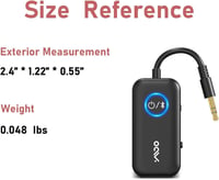 YMOO Bluetooth Adapter TV Fejhallgatóhoz, 3.5mm Jack Adó-Vevő Alacsony Késleltetéssel 8