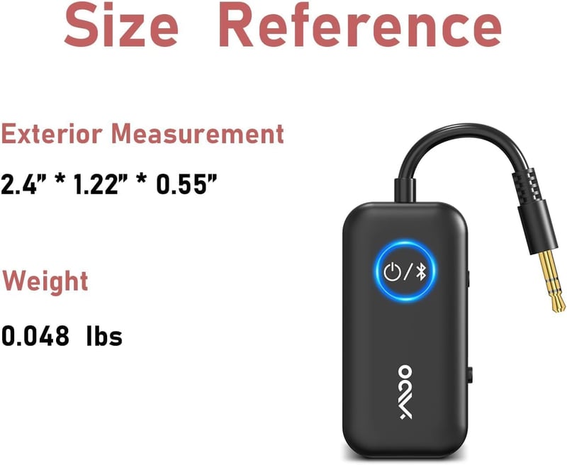 YMOO Bluetooth Adapter TV Fejhallgatóhoz, 3.5mm Jack Adó-Vevő Alacsony Késleltetéssel