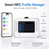YMW Allmiibo inteligentný NFC emulátor, kompatibilný so Switch/3DS, 50+ hier, úložisko pre 3000 NFC dát, 1,2-palcový OLED displej 2