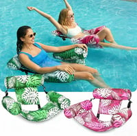Hamac gonflabil pentru piscină YMXBFLXX cu spătar, set de 2 fotolii plutitoare pentru adulți, șezlong gonflabil pentru piscină și plajă 3