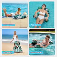 Hamac gonflabil pentru piscină YMXBFLXX cu spătar, set de 2 fotolii plutitoare pentru adulți, șezlong gonflabil pentru piscină și plajă 7