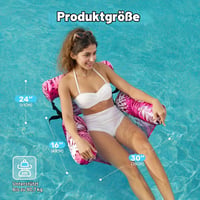 Hamac gonflabil pentru piscină YMXBFLXX cu spătar, set de 2 fotolii plutitoare pentru adulți, șezlong gonflabil pentru piscină și plajă 4