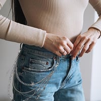 Ymxil Gothic Nadrágláncok Női Férfi Punk Fém Holdsarló Geometrikus Derék Lánc Hip-Hop Emo Grunge Ruha Kiegészítő Unisex 4