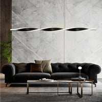 YNDD LED függőlámpa dimmelhető távirányítóval, étkezőasztal, fekete, magasságállítható 5