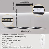 YNDD LED függőlámpa dimmelhető távirányítóval, étkezőasztal, fekete, magasságállítható 4