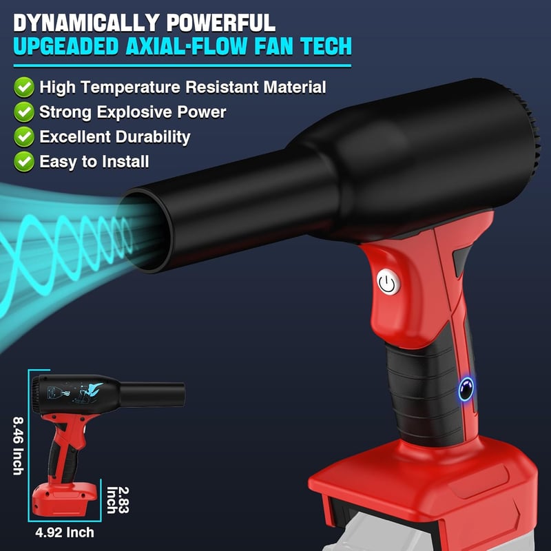 YNDZ Sűrített Levegő Fúvó Milwaukee M18 Akkumulátor Kompatibilis 400g Teljesítmény