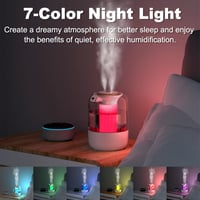 YNNHUDEEP 2L 360 fokos dupla fúvókás párásító 7 színű éjszakai fény időzítő aromalemezzel rózsaarany gyerekeknek és növényeknek 4