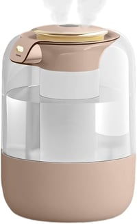 YNNHUDEEP 2L 360 fokos dupla fúvókás párásító 7 színű éjszakai fény időzítő aromalemezzel rózsaarany gyerekeknek és növényeknek 1