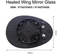 Ynzeyx Fűthető Tükör Üveg BMW Mini R55 R56 R57 R58 R59 R60 R61 Bal Oldali 3