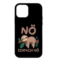YO! Husă pentru iPhone 12 Mini cu model drăguț de leneș și mesaj amuzant: Nö einfach Nö 1