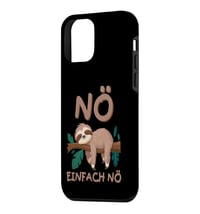 YO! Husă pentru iPhone 12 Mini cu model drăguț de leneș și mesaj amuzant: Nö einfach Nö 2