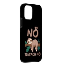 YO! Husă pentru iPhone 12 Mini cu model drăguț de leneș și mesaj amuzant: Nö einfach Nö 3