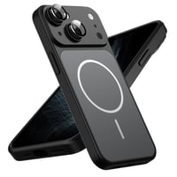 Yoawiful iPhone 15 MagSafe kompatibilný magnetický kryt čierny – vojenská úroveň ochrany proti nárazom s integrovanou ochranou fotoaparátu, tenký PC zadný kryt 1