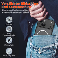 Yoawiful iPhone 15 MagSafe kompatibilný magnetický kryt čierny – vojenská úroveň ochrany proti nárazom s integrovanou ochranou fotoaparátu, tenký PC zadný kryt 6
