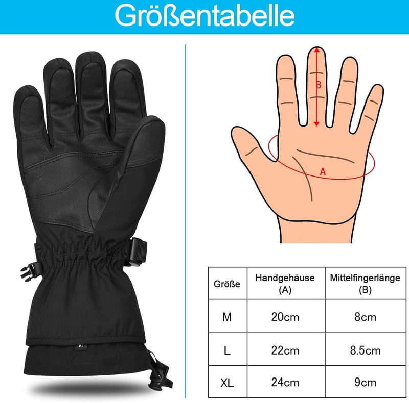 Yobenki 3M Thinsulate Téli Síkesztyű Snowboard Touchscreen -34°C M méret