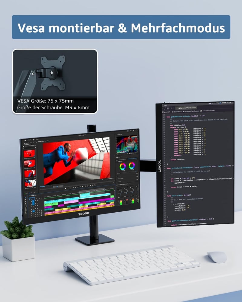 Yodoit Hordozható 14" FHD IPS Monitor - 1920×1080 Felbontás, USB-C, Beépített Hangszórók, PC, Laptop, MacBook, Xbox, PS, Switch Kompatibilis