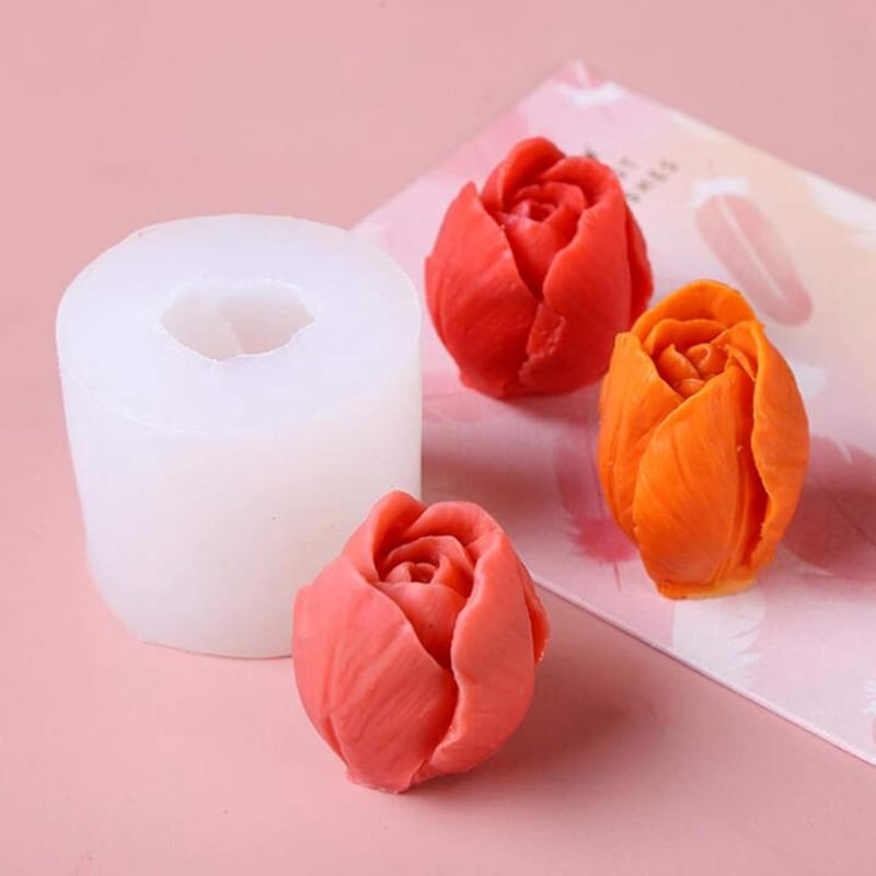 YODOOLTLY 3D Tulipán Szilikon Forma 2db - Gyertya, Szappan, Fondant Díszítéshez