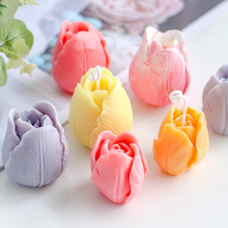 YODOOLTLY 3D Tulipán Szilikon Forma 2db - Gyertya, Szappan, Fondant Díszítéshez