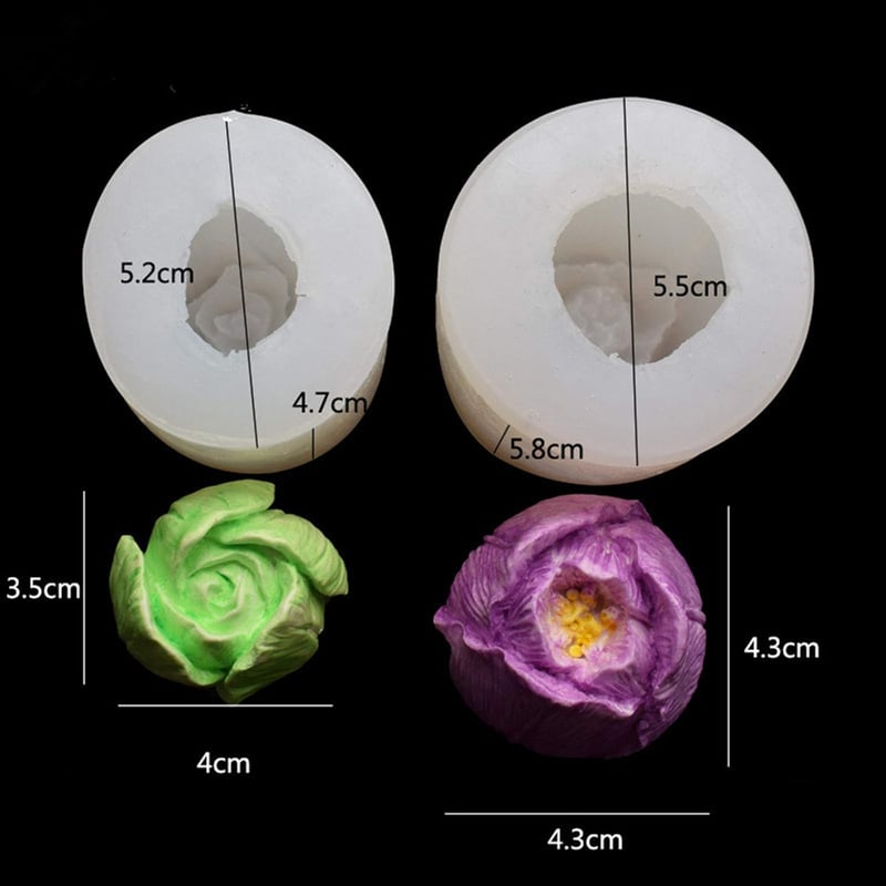 YODOOLTLY 3D Tulipán Szilikon Forma 2db - Gyertya, Szappan, Fondant Díszítéshez