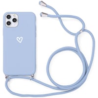 Husă Yoedge pentru Apple iPhone 15 Plus 6,7 inchi cu șnur, model cu inimioare aurii, husă din silicon estetică, rezistentă la șocuri, albastră, design cu inimioare pentru iPhone 15 Plus 1