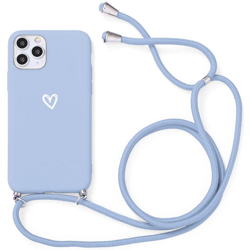 Husă Yoedge pentru Apple iPhone 15 Plus 6,7 inchi cu șnur, model cu inimioare aurii, husă din silicon estetică, rezistentă la șocuri, albastră, design cu inimioare pentru iPhone 15 Plus