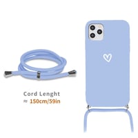 Husă Yoedge pentru Apple iPhone 15 Plus 6,7 inchi cu șnur, model cu inimioare aurii, husă din silicon estetică, rezistentă la șocuri, albastră, design cu inimioare pentru iPhone 15 Plus 4