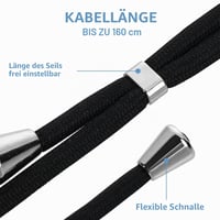 Yoedge Puzdro pre iPhone 16 Pro Max s remienkom na krk, kompatibilné s MagSafe, priehľadné tenké silikónové TPU nárazuvzdorné ochranné puzdro so šnúrkou, 6,9-palcové, čierne 5