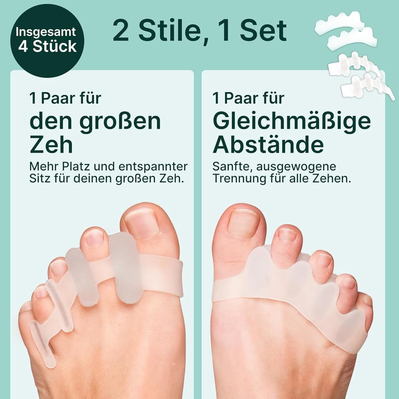 Yogamedic 4 darabos lábujj szeparátor szett hallux valgus kezeléshez