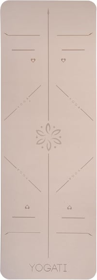 YOGATI Jógaszőnyeg Csúszásmentes Barna 183x61cm Hordozószíjjal Vezetővonalakkal Fitness Tornaszőnyeg Edzésszőnyeg 3