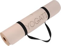 YOGATI Jógaszőnyeg Csúszásmentes Barna 183x61cm Hordozószíjjal Vezetővonalakkal Fitness Tornaszőnyeg Edzésszőnyeg 6