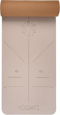 YOGATI Jógaszőnyeg Csúszásmentes Barna 183x61cm Hordozószíjjal Vezetővonalakkal Fitness Tornaszőnyeg Edzésszőnyeg 2