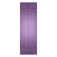 YOGATI Protišmyková podložka na jogu Fialová s popruhom na prenášanie, s vodiacimi líniami, podložka na cvičenie, fitness podložka, 183x61cm 2