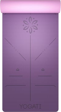 YOGATI Jógaszőnyeg Csúszásmentes Lila Hordozószíjjal Vezetővonalakkal Tornaszőnyeg Fitnesz Edzőszőnyeg 183x61cm 8