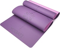 YOGATI Jógaszőnyeg Csúszásmentes Lila Hordozószíjjal Vezetővonalakkal Tornaszőnyeg Fitnesz Edzőszőnyeg 183x61cm 7