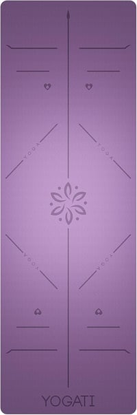 YOGATI Jógaszőnyeg Csúszásmentes Lila Hordozószíjjal Vezetővonalakkal Tornaszőnyeg Fitnesz Edzőszőnyeg 183x61cm 2