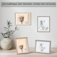 Set 4 rame foto YoHyien 20x30 cm, ramă foto verticală pentru masă și perete, ramă cu geam din plexiglas, aspect de lemn 3