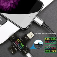 YOJOCK 2-in-1 USB Tester - Digitális Multiméter Feszültség, Áramerősség és Teljesítmény Mérésére - Hordozható USB C Mérőműszer 8