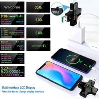 YOJOCK 2-in-1 USB Tester - Digitális Multiméter Feszültség, Áramerősség és Teljesítmény Mérésére - Hordozható USB C Mérőműszer 2