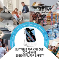 YOJOCK Hordozható Szénmonoxid Érzékelő 3-in-1 Funkcióval, 1000 mAh Újratölthető Akkumulátorral, Hang és Fényriasztással Lakásba, Lakóautóba, 7