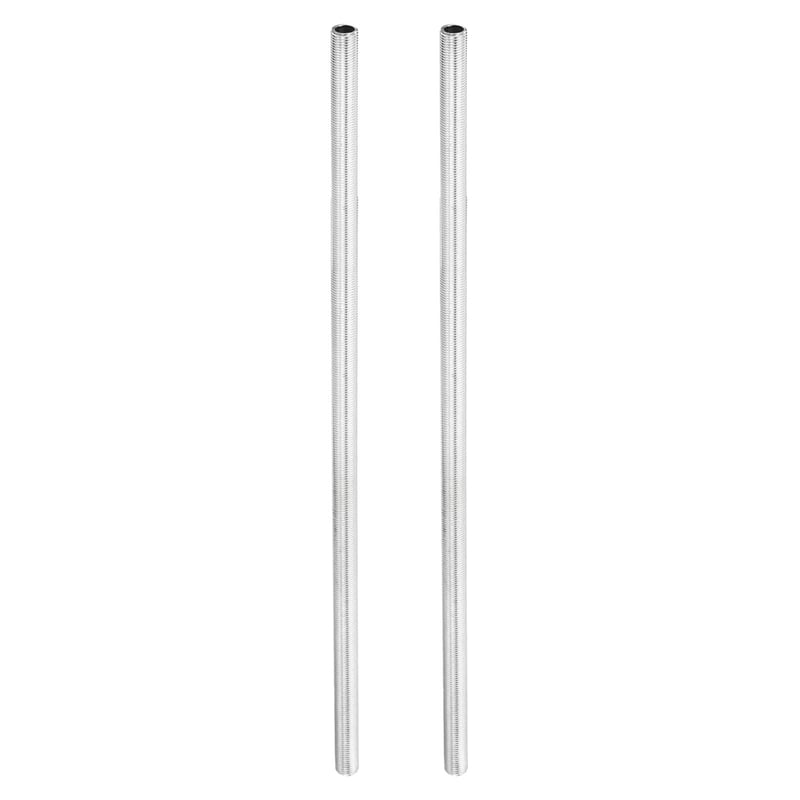 YOKIVE 2ks Lampa Závitová Trubka 43cm M10 so Stúpaním Závitu 1mm - Pozinkovaná Oceľová Svietidlová Konštrukcia pre Lustre, Lampy, DIY Osvetľovacie Projekty
