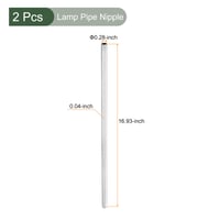 YOKIVE 2ks Lampa Závitová Trubka 43cm M10 so Stúpaním Závitu 1mm - Pozinkovaná Oceľová Svietidlová Konštrukcia pre Lustre, Lampy, DIY Osvetľovacie Projekty 2