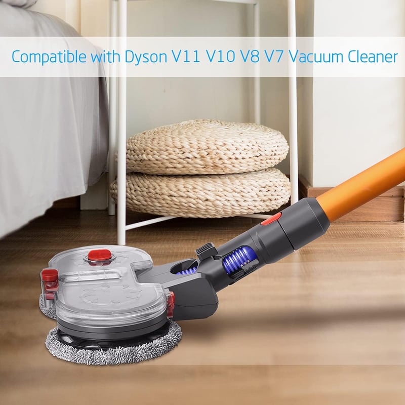 Yolando Elektromos Felmosófej Dyson V7 V8 V10 V11 V15 Porszívókhoz - Víztartályos Padlótisztító Kiegészítő 12 Mosható Mopfejjel Kemény Padló