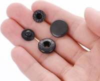 Yolev 12 szett nyomógomb készlet fogóval, 15 mm bőr nyomógomb, 4 szerelőeszköz, fekete 9