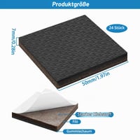 Yonality 24 bucăți patine din pâslă autoadezivă pentru picioarele mobilierului, tălpi din pâslă de 7 mm grosime pentru scaune și mobilă, protecție pentru podea și anti-zgârieturi 7