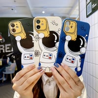 Puzdro Yonds Queen pre iPhone 16 Pro Max, roztomilý kreslený dizajn vesmírneho astronauta, čierny teleskop, mäkký TPU nárazuvzdorný protišmykový ochranný kryt 6