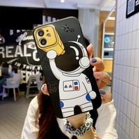 Puzdro Yonds Queen pre iPhone 16 Pro Max, roztomilý kreslený dizajn vesmírneho astronauta, čierny teleskop, mäkký TPU nárazuvzdorný protišmykový ochranný kryt 2