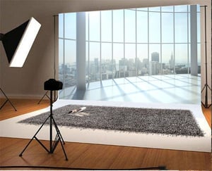 YongFoto pozadina za fotografiranje motiv prozora nebodera - 3x2 m