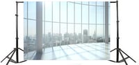 YONGFOTO 3x2m Vinyl Fotóháttér Felhőkarcoló Ablak Irodai Stúdió Portré Esküvő 3